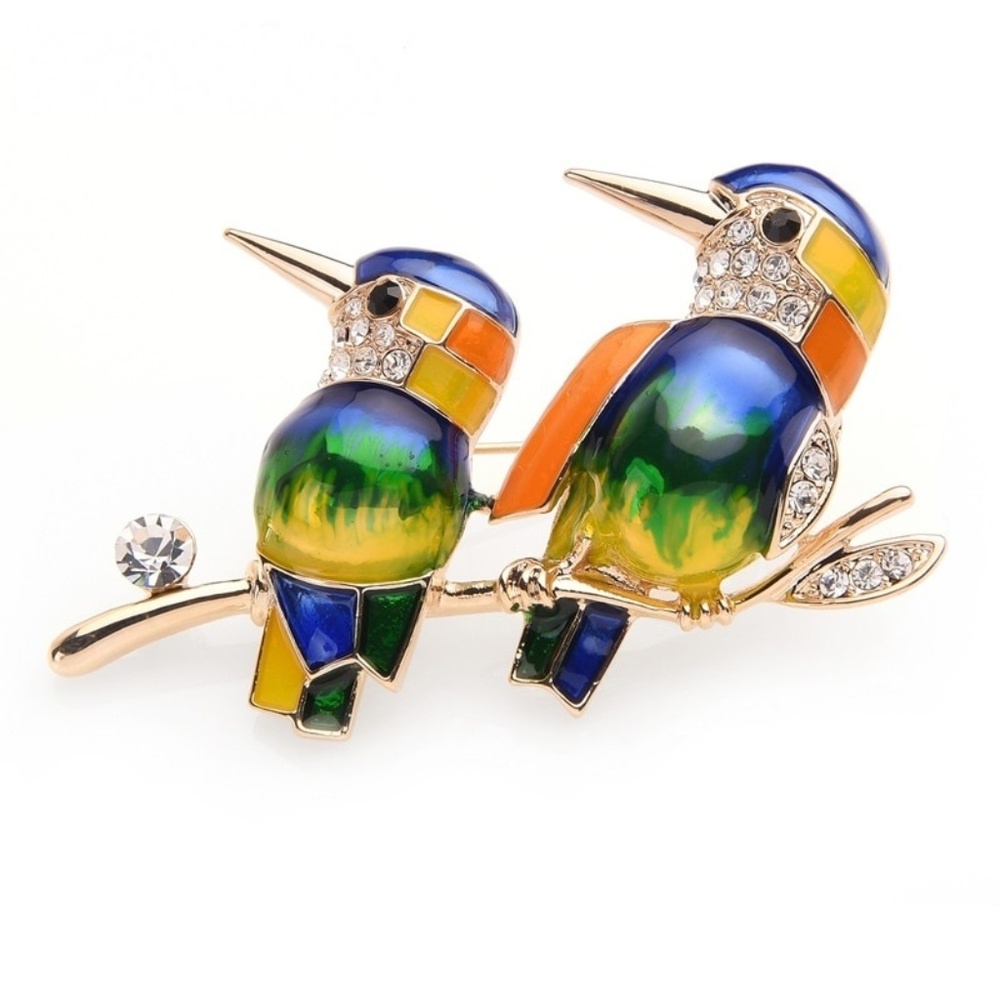 Beautiful Couple Birds Brooch Bird Pin